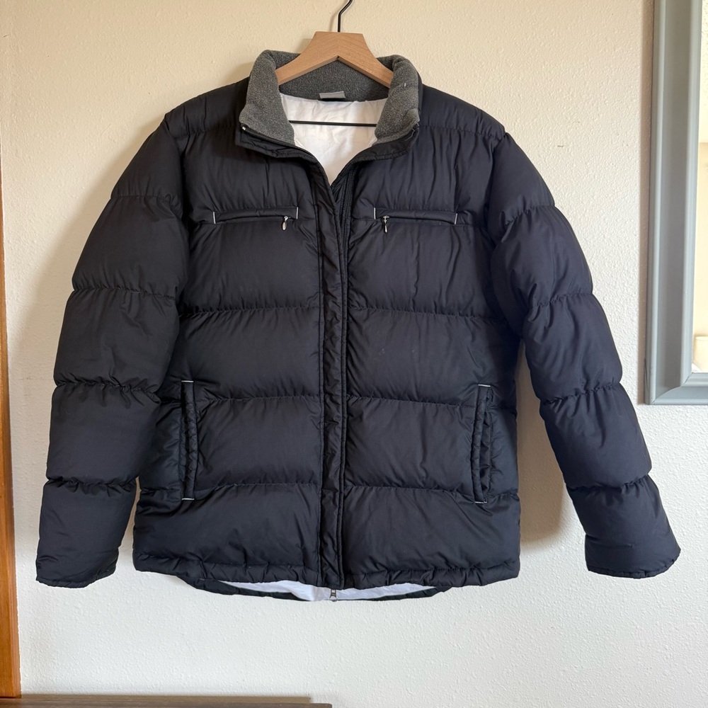 Nike Vintage Y2K Puffer Black Full Zip Winter Jacket Medium